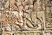 Angkor Thom - Bayon temple, bas-reliefs of the second enclosure eastern gallery northern part